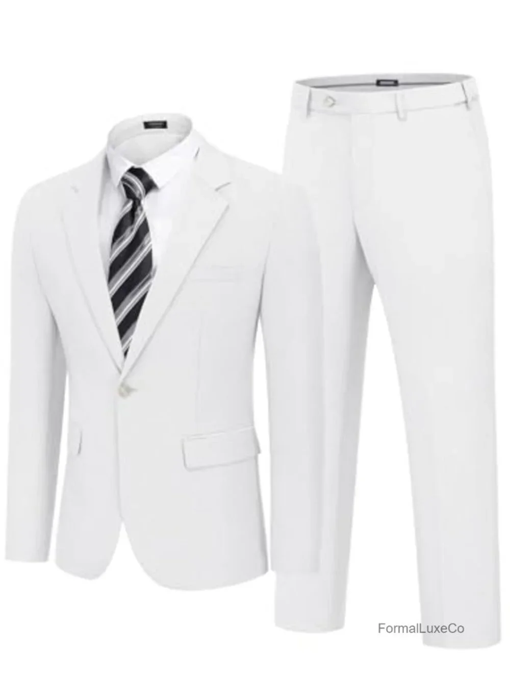 Men's 2-Piece Regular Fit Suit Set Blazer & Pants Polyester